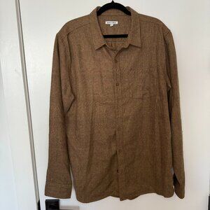 Banks Journal Brown Tweed-Like Button Down Shirt, XL